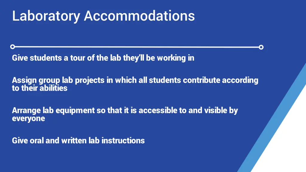 laboratory accommodations