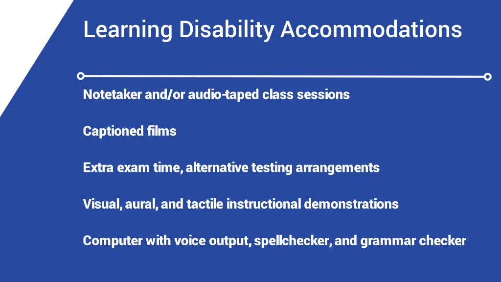learning disability accommodations