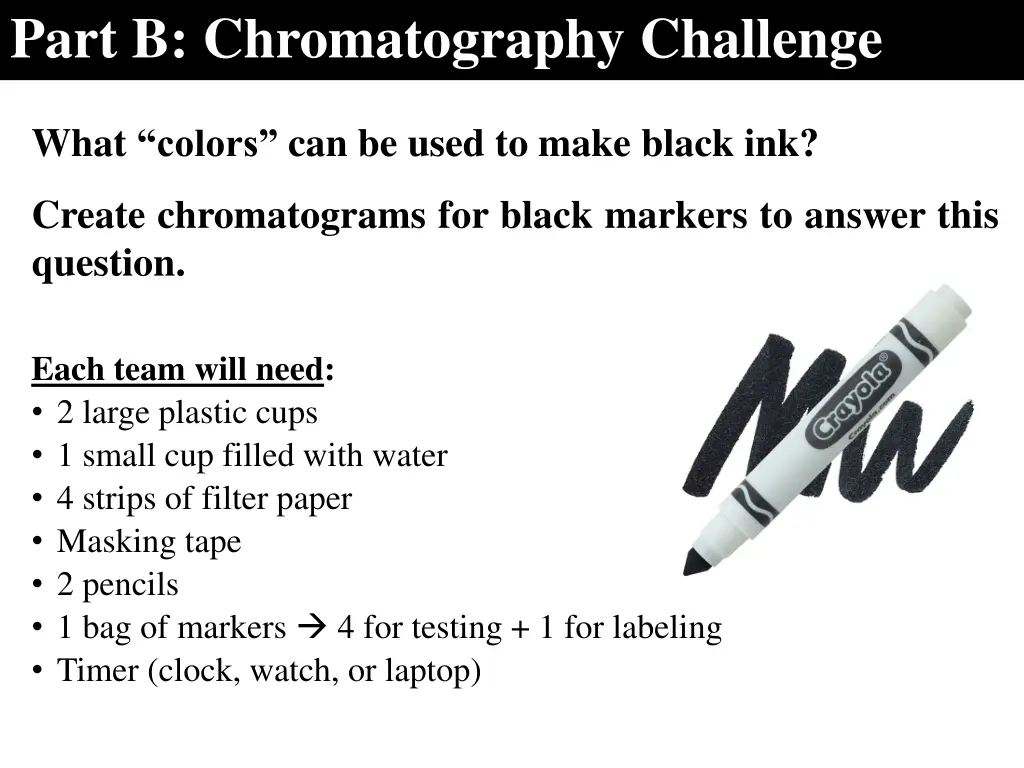 part b chromatography challenge