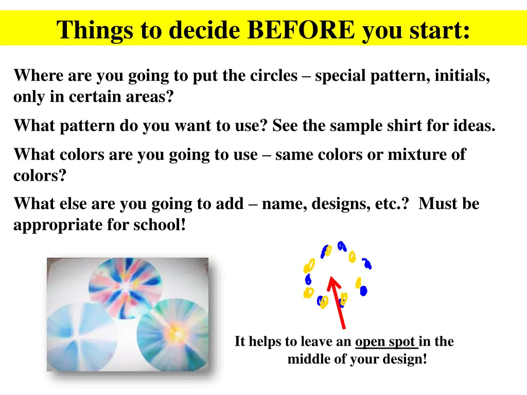 things to decide before you start