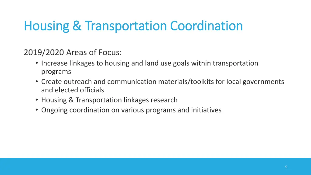housing transportation coordination housing