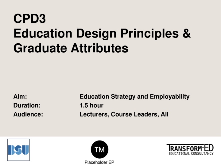 cpd3 education design principles graduate