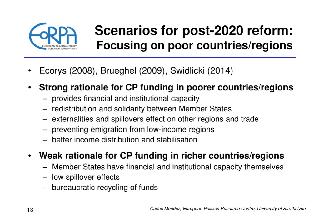 scenarios for post 2020 reform focusing on poor