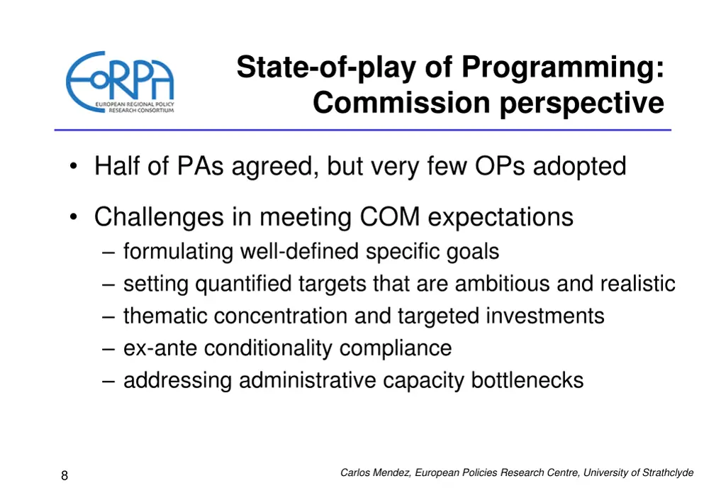 state of play of programming commission
