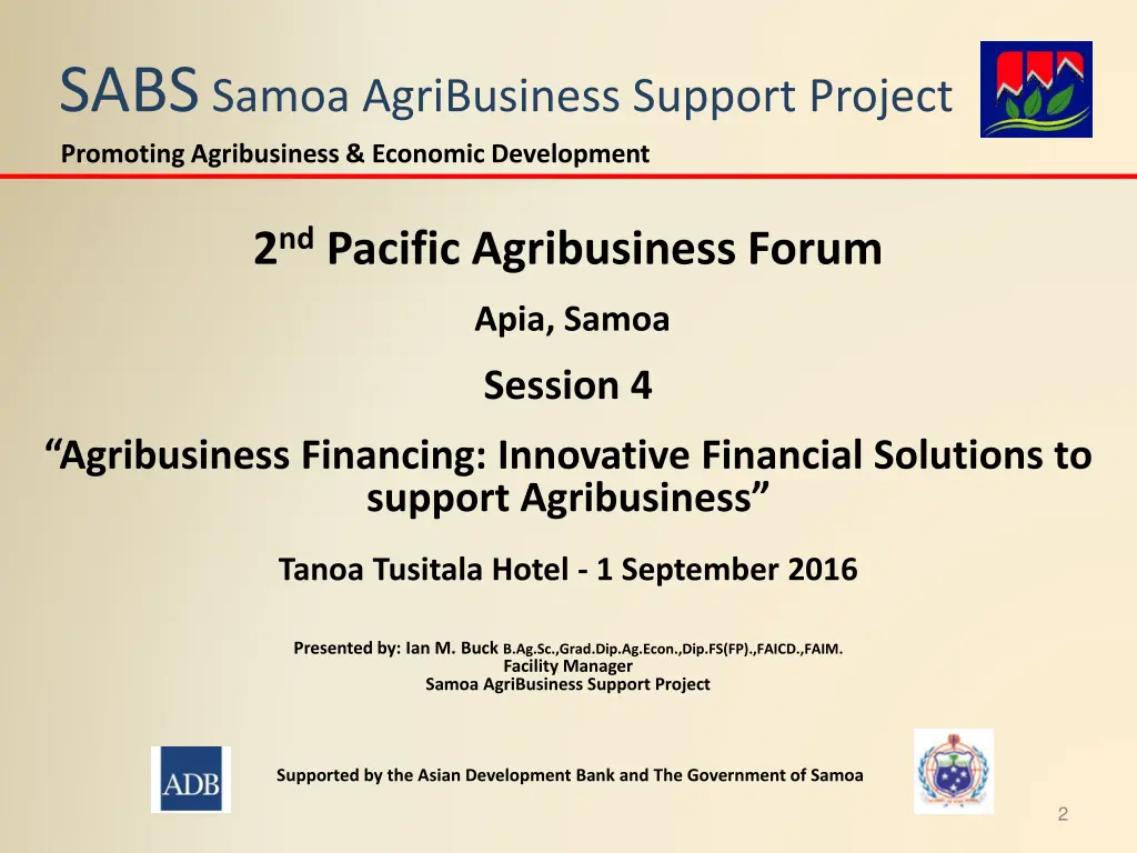 sabs samoa agribusiness support project promoting