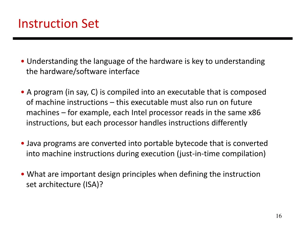 instruction set