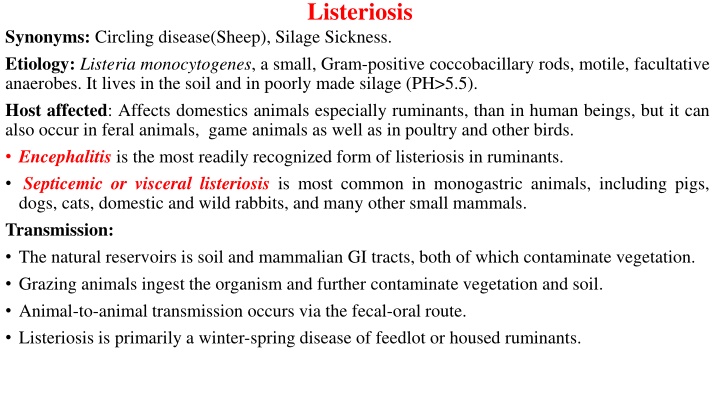 listeriosis