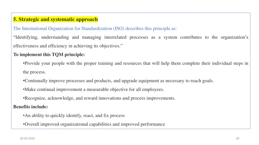 5 strategic and systematic approach