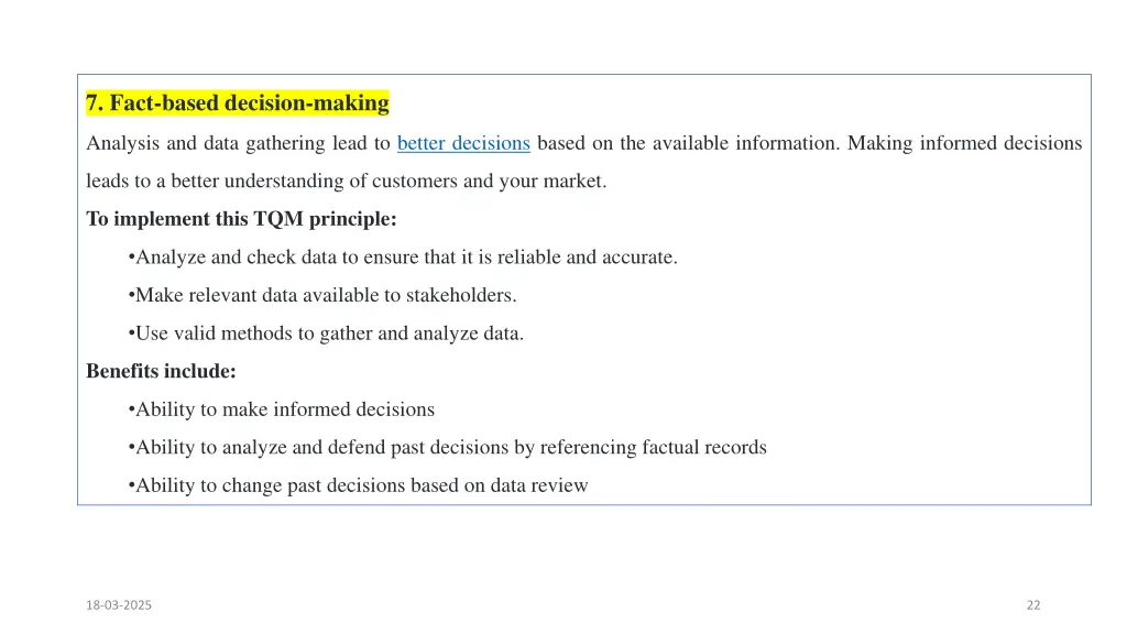 7 fact based decision making