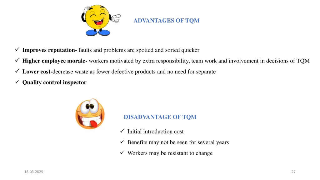 advantages of tqm