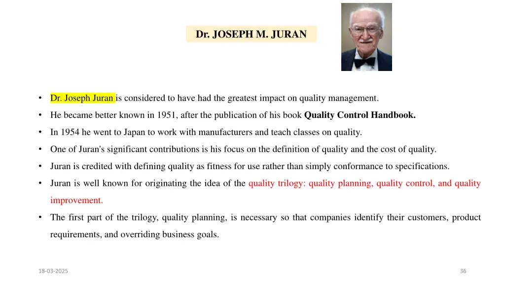 dr joseph m juran
