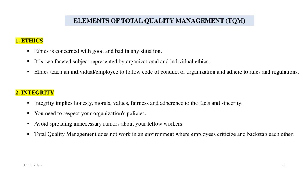 elements of total quality management tqm 2