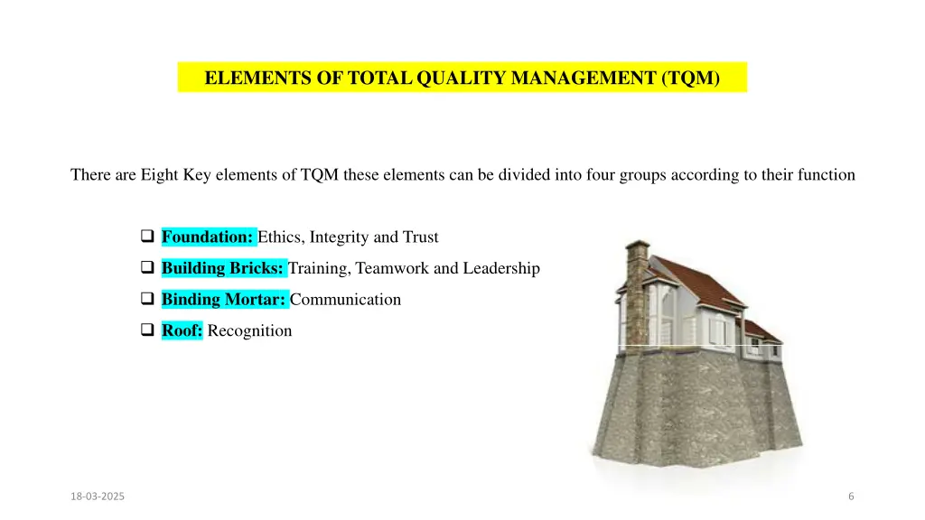 elements of total quality management tqm