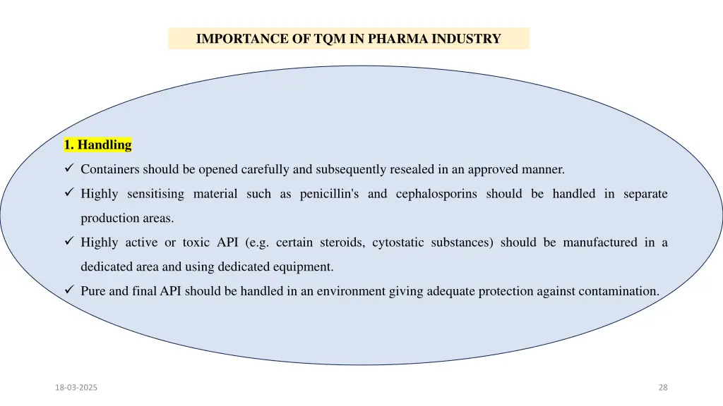 importance of tqm in pharma industry