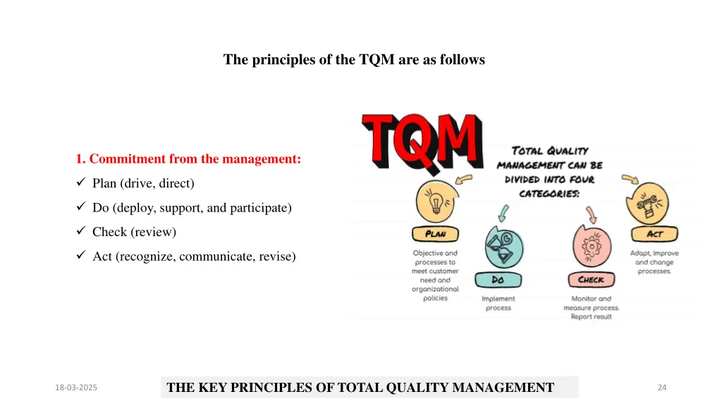 the principles of the tqm are as follows