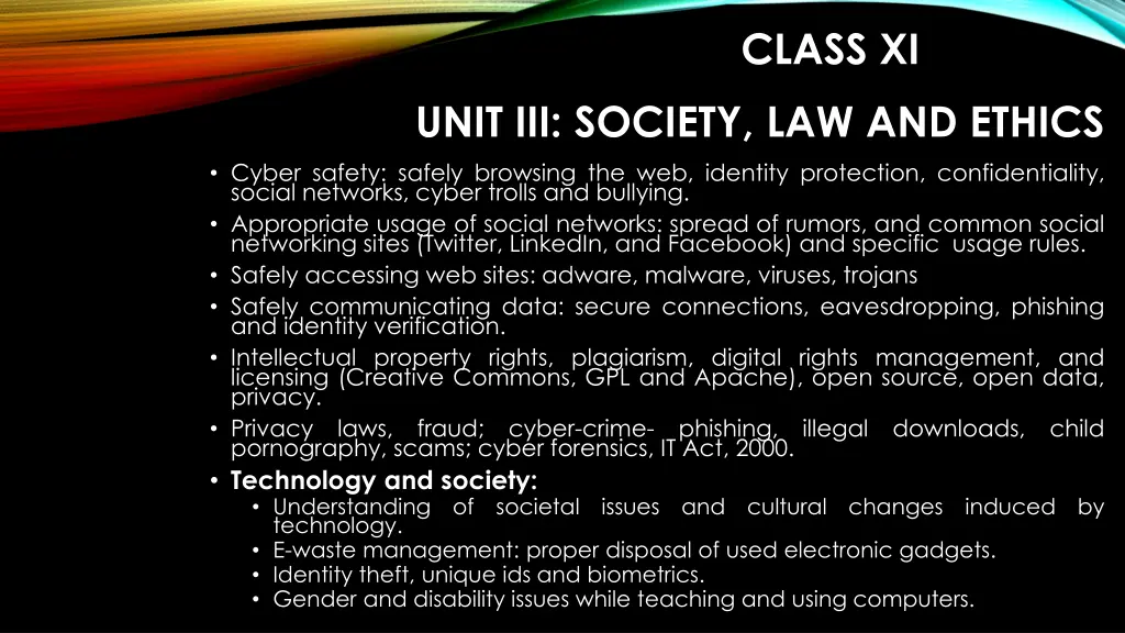 class xi 6