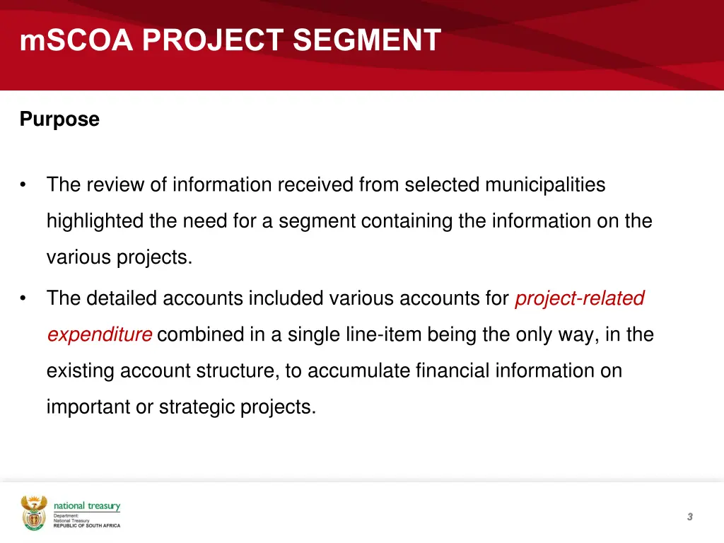 mscoa project segment