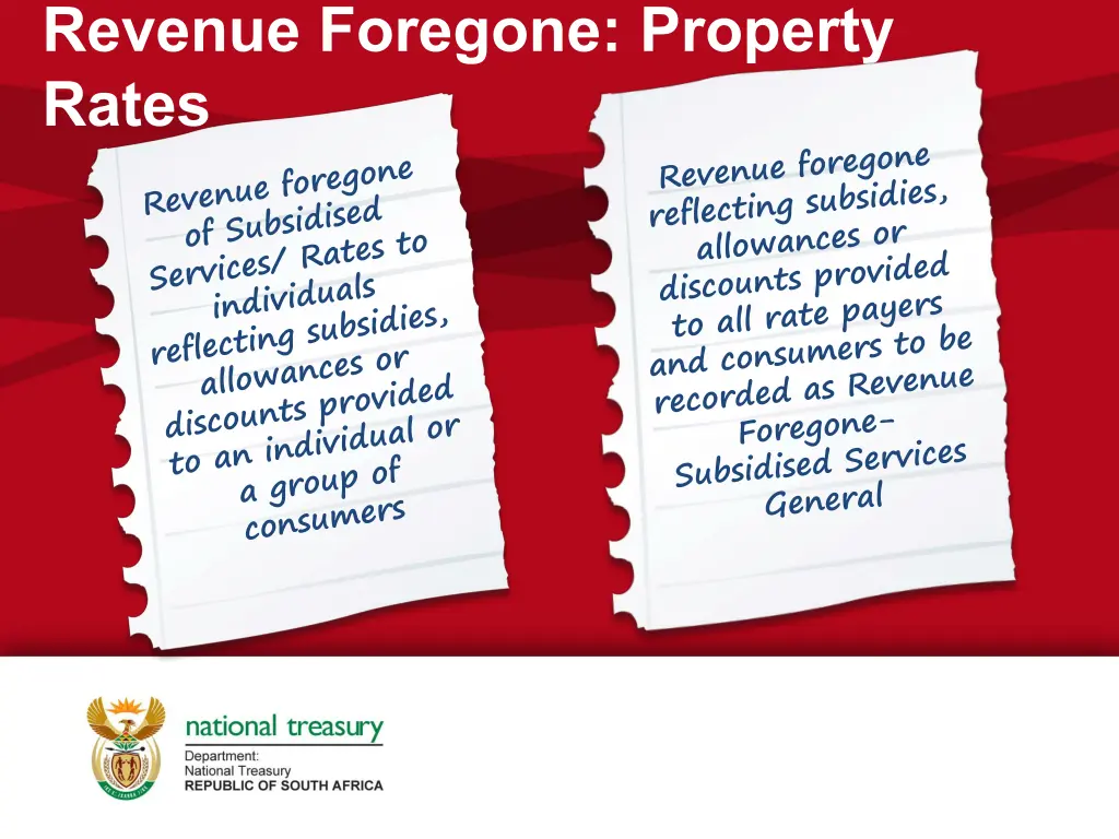 revenue foregone property rates