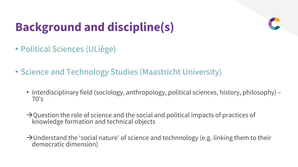 background and discipline s