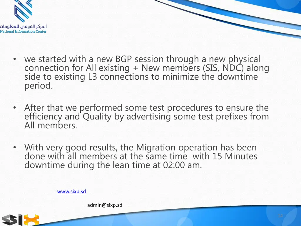 we started with a new bgp session through