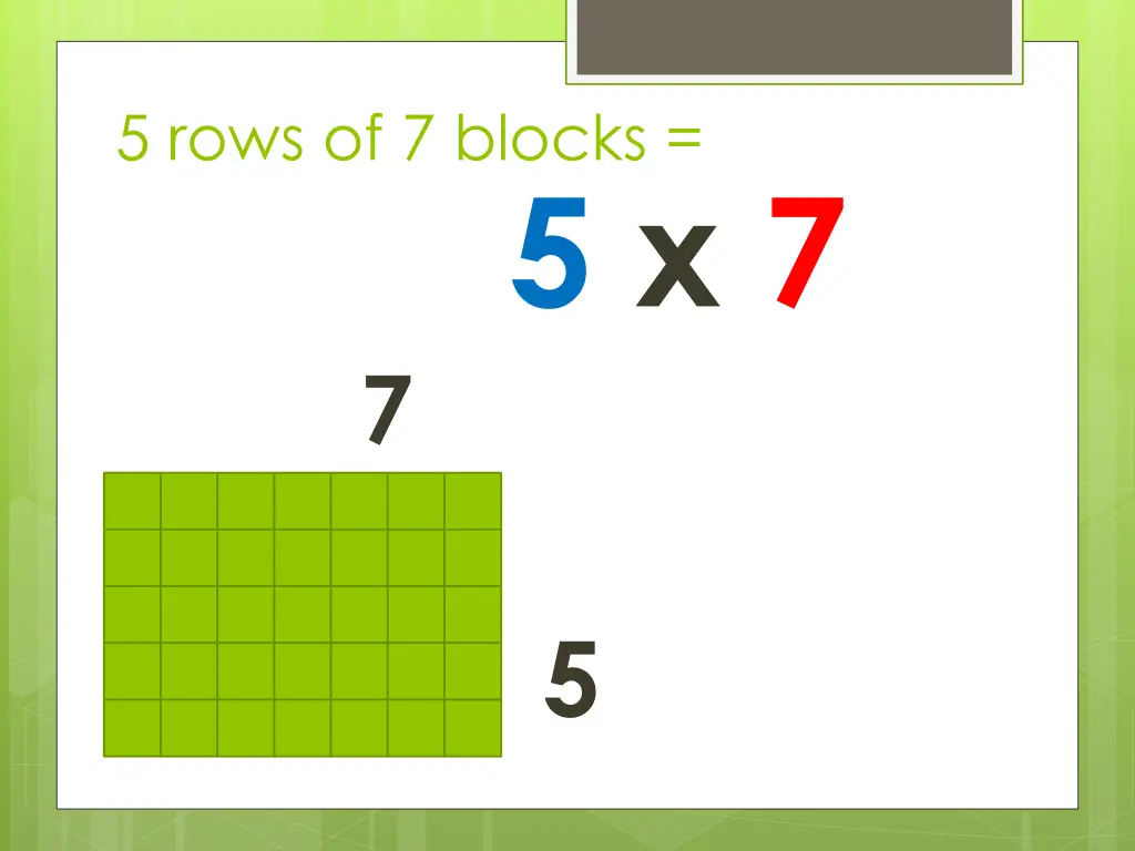 5 rows of 7 blocks