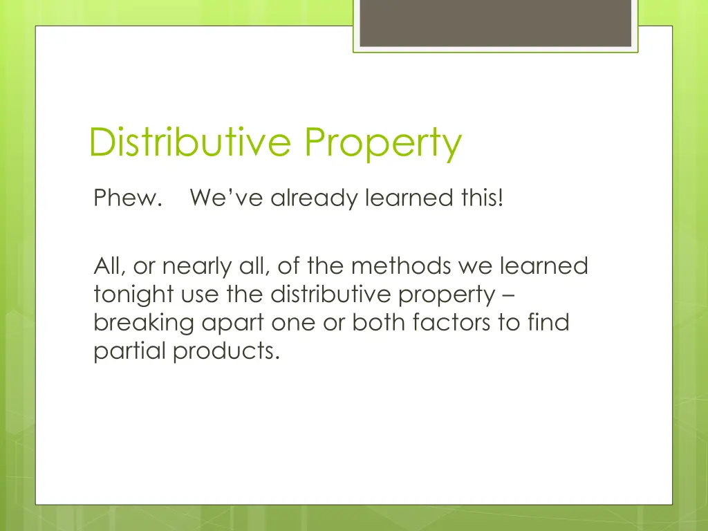 distributive property