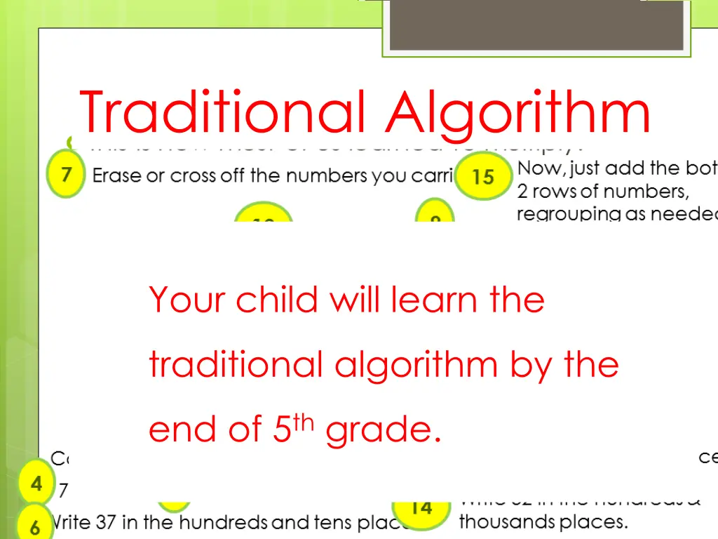 traditional algorithm
