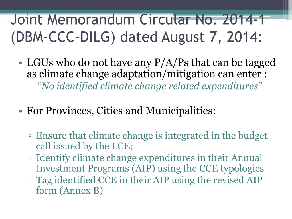 joint memorandum circular no 2014 1 dbm ccc dilg 2