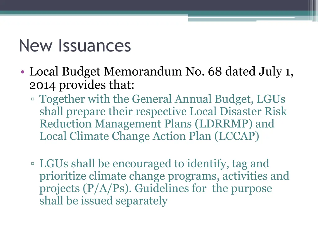 new issuances