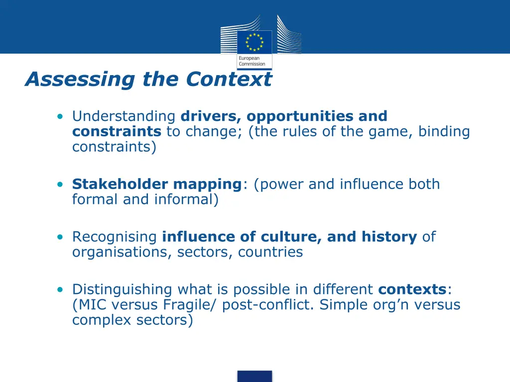 assessing the context