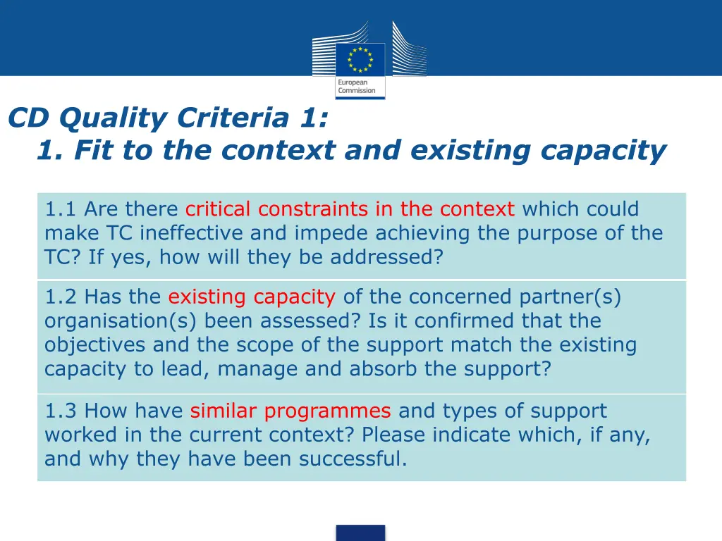 cd quality criteria 1 1 fit to the context