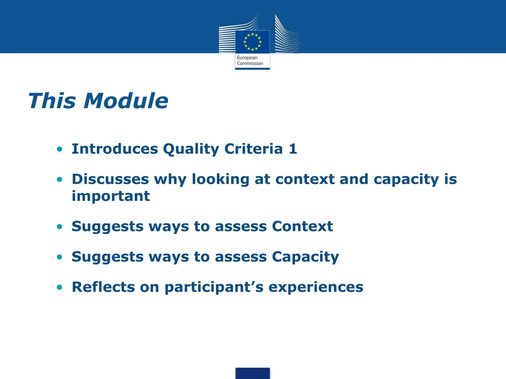 this module introduces quality criteria 1