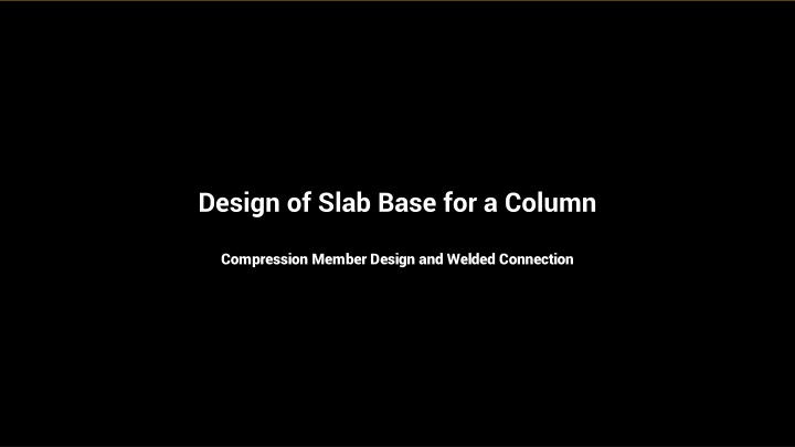 design of slab base for a column