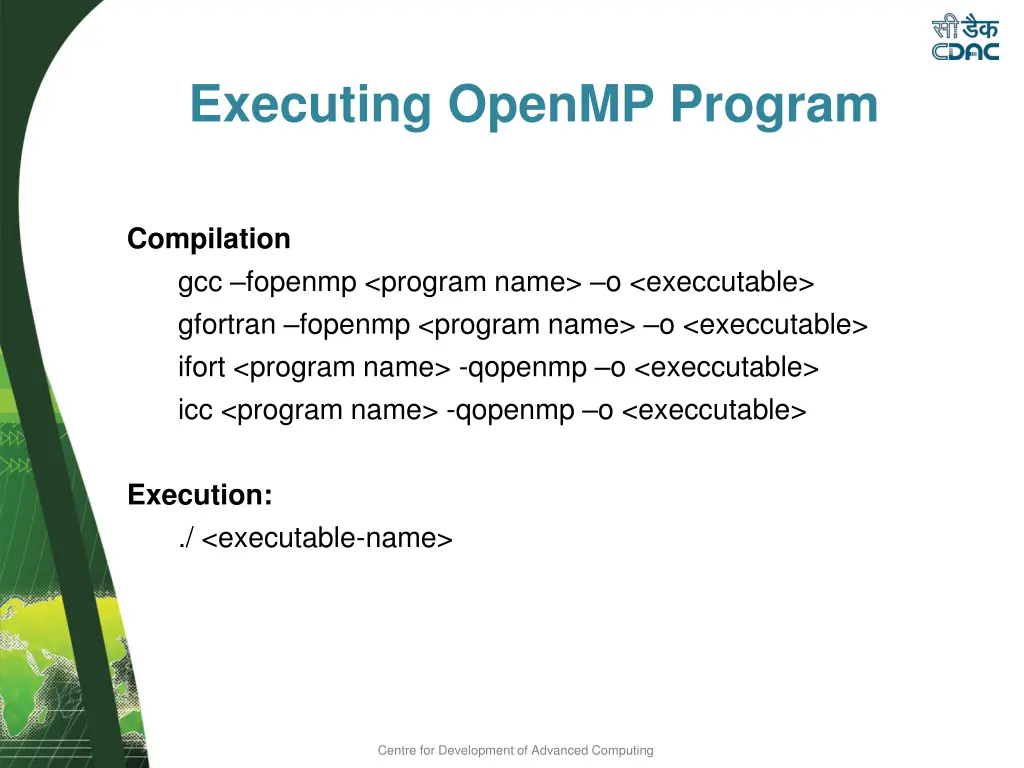 executing openmp program