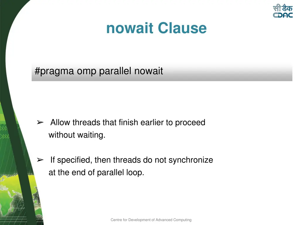 nowait clause