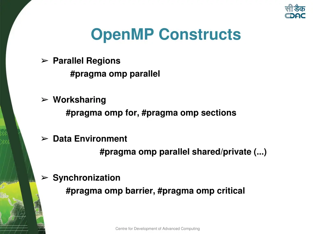 openmp constructs