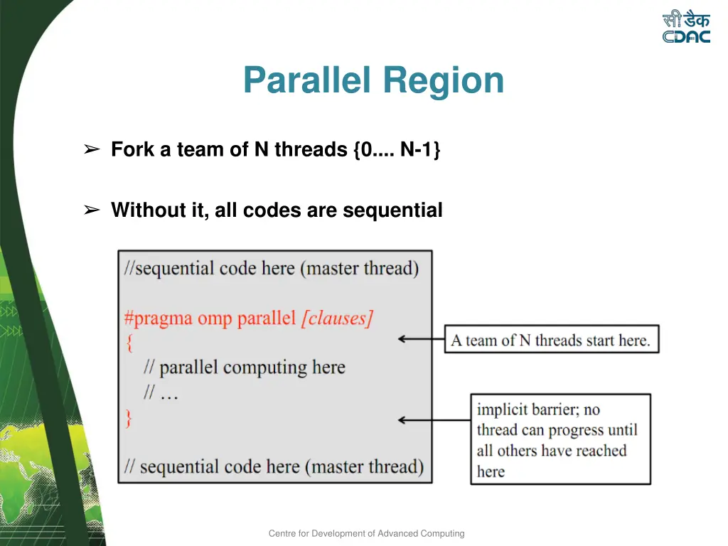parallel region