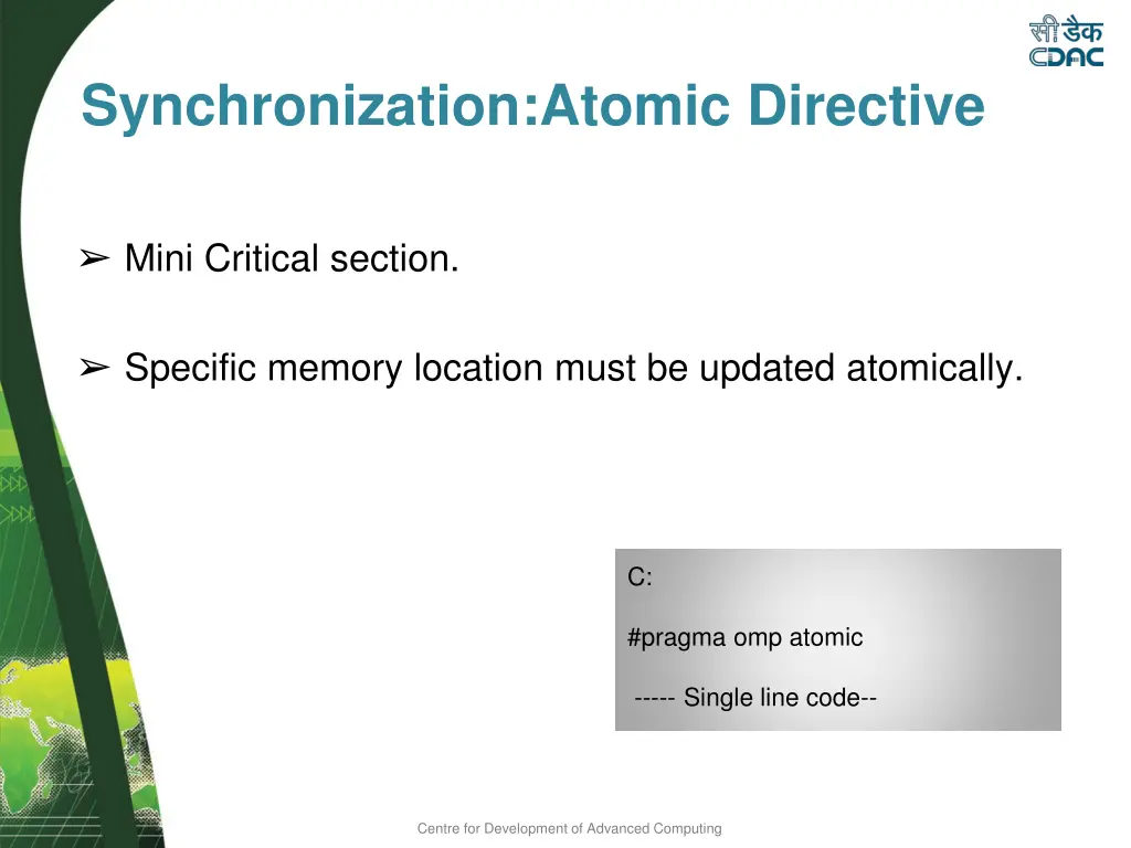 synchronization atomic directive