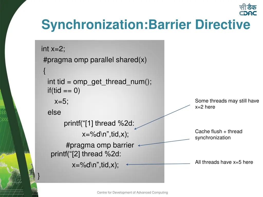 synchronization barrier directive 1