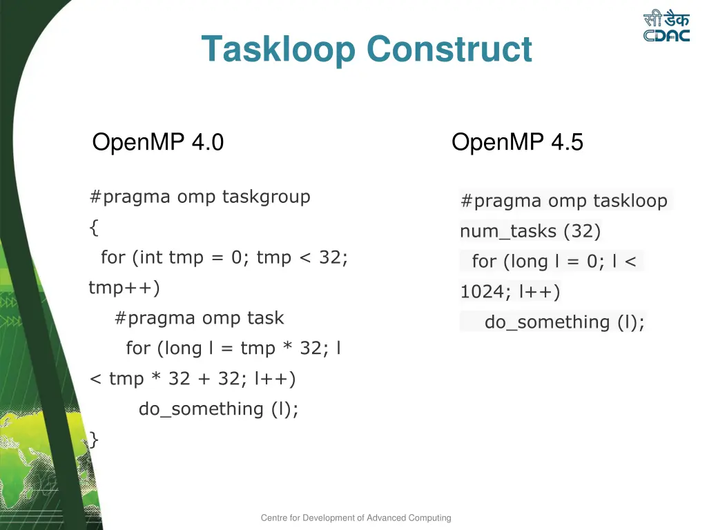 taskloop construct