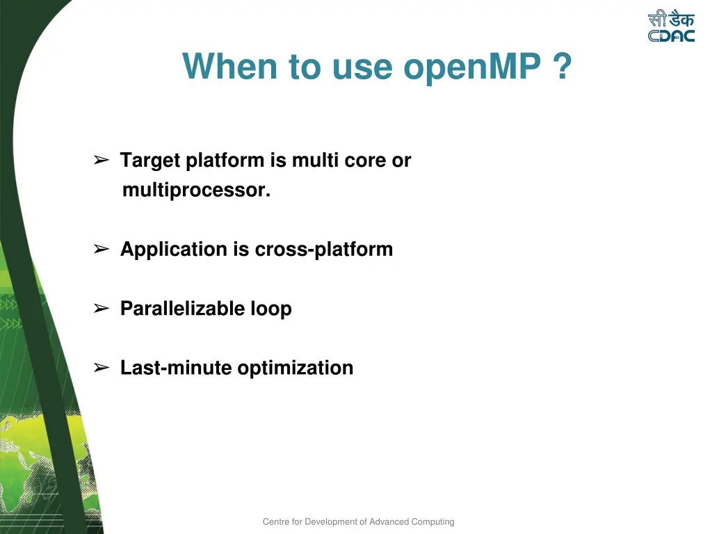 when to use openmp