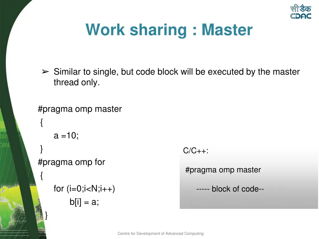 work sharing master