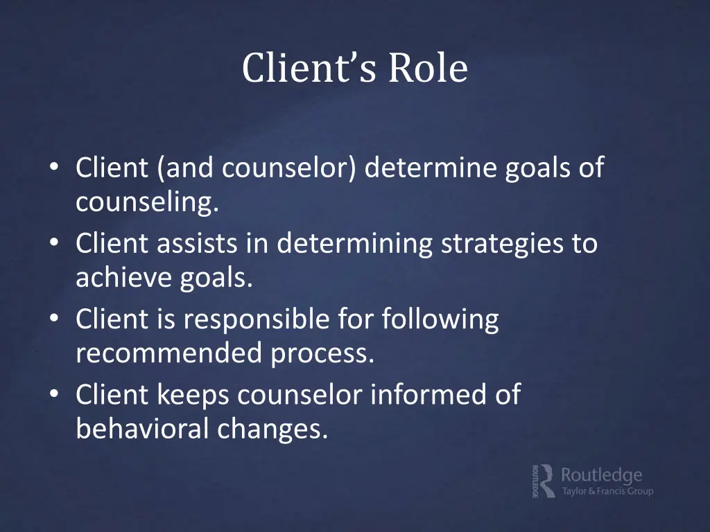 client s role