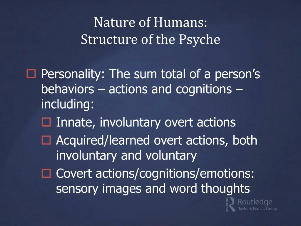 nature of humans structure of the psyche