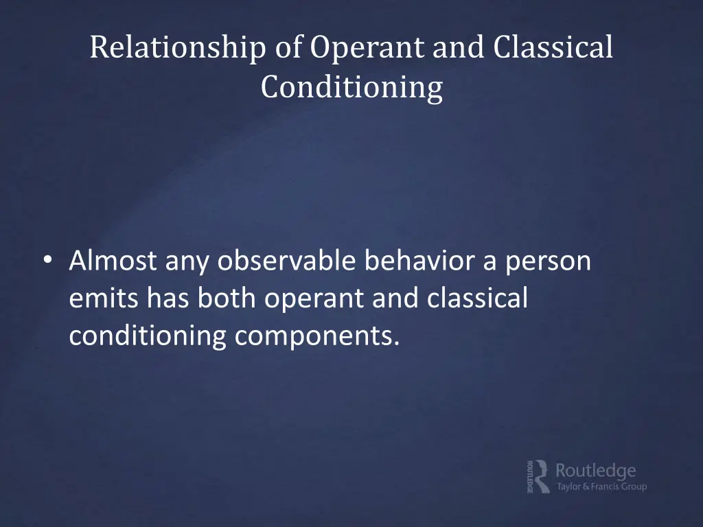 relationship of operant and classical conditioning
