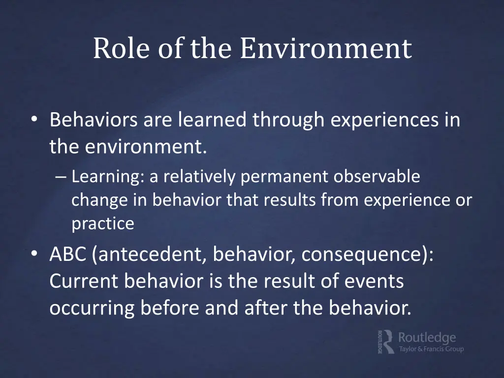 role of the environment