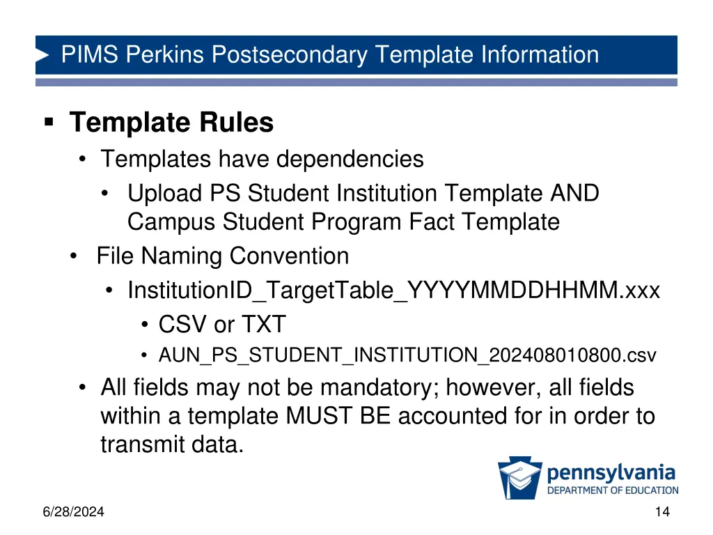 pims perkins postsecondary template information