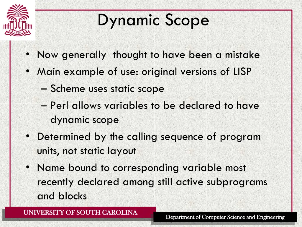 dynamic scope