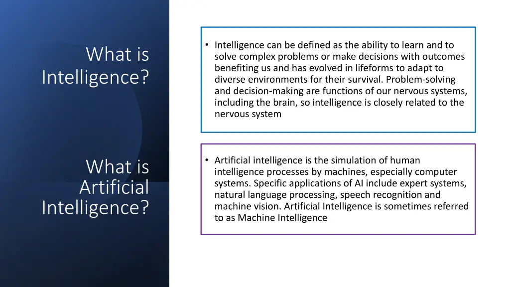 intelligence can be defined as the ability