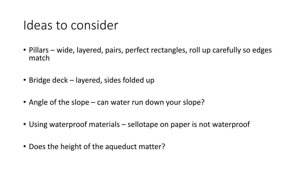 ideas to consider
